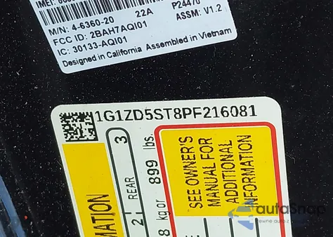 2023 Chevrolet Malibu Fwd 1Lt z USA, uszkodzony, nr VIN 1G1ZD5ST8PF216081